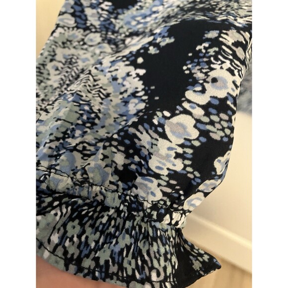 NWT Joie Long Sleeve Blouse Size XXL Women Blue Floral Peasant Top string tie - Picture 3 of 4